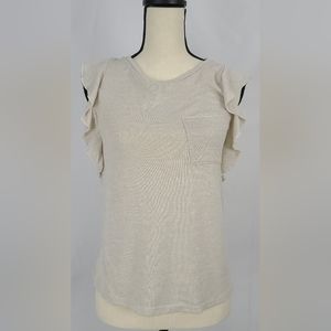 Capped / ruffled sleeve Tee, size M